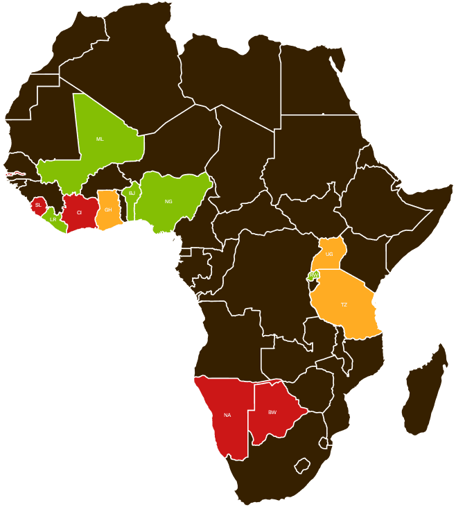 Africa network map